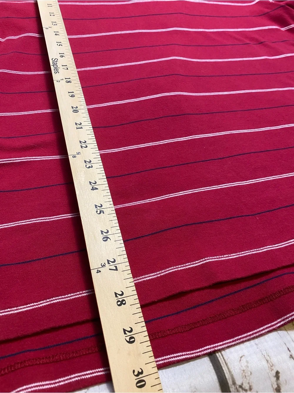 Ralph Lauren Red Polo with White Stripe Detail Sz-XL